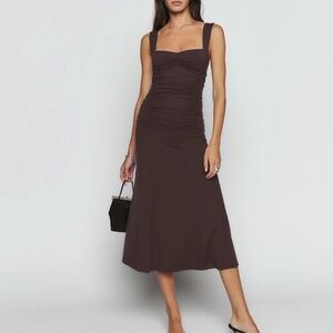 Reformation - Suvi Dress in Brown/Mole (XS)
